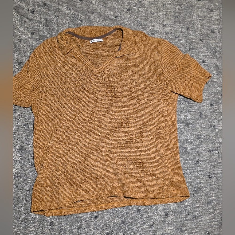 Zara Brown Knit Men's Shirt